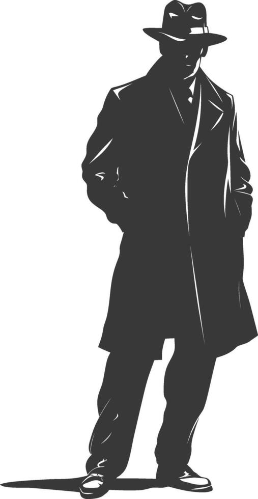 Silhouette incognito full body black color only vector