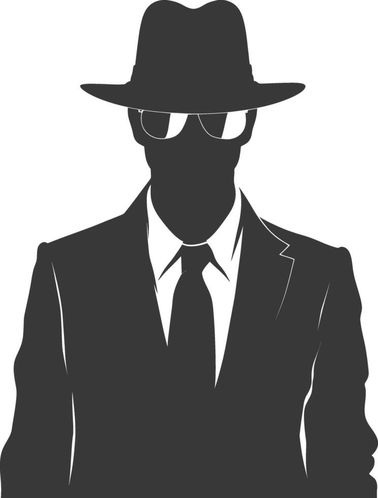 Silhouette incognito full body black color only vector