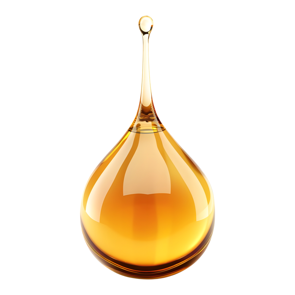 3D Rendering of a Liquid Drop on Transparent Background png