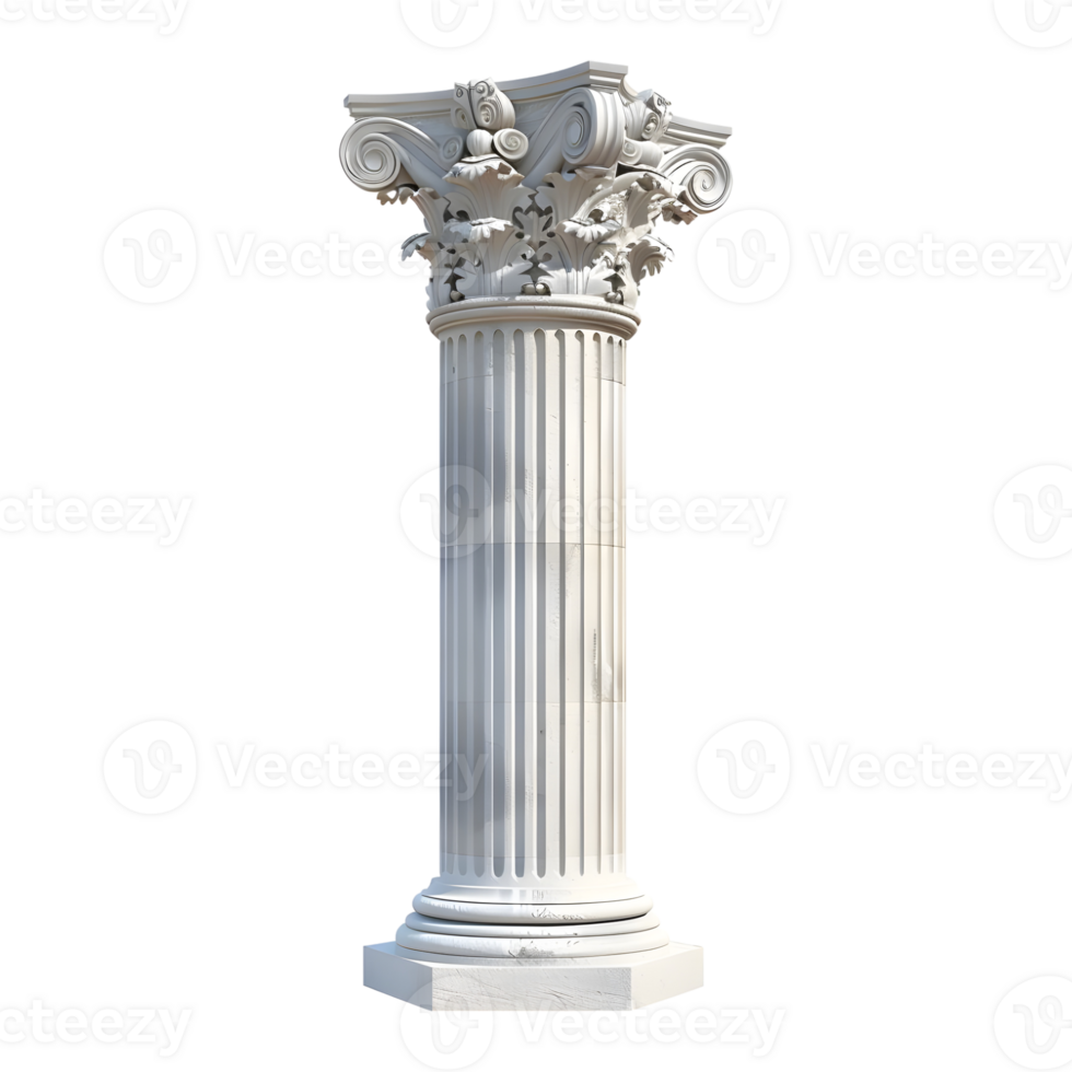 3d interpretazione di un' greco pilastro su trasparente sfondo png