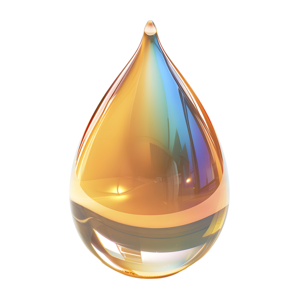 3D Rendering of a Liquid Drop on Transparent Background png