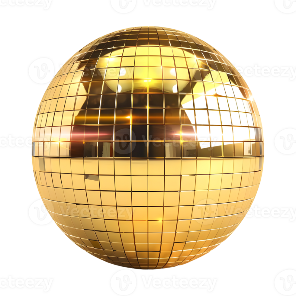 3D Rendering of a Disco Ball on Transparent Background png