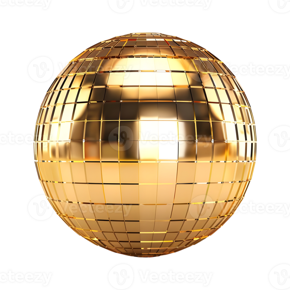 3D Rendering of a Disco Ball on Transparent Background png
