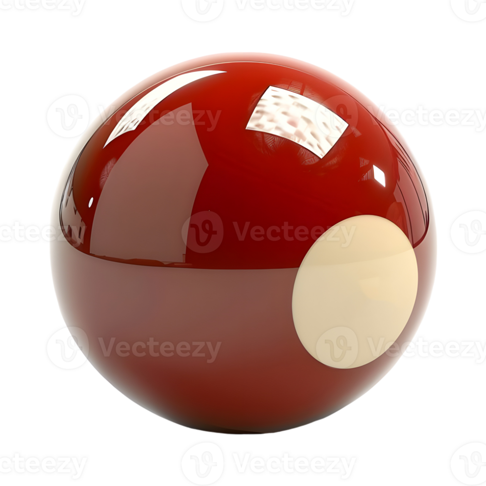 3D Rendering of a Snooker Ball Transparent Background png