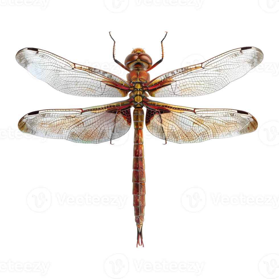 3D Rendering of a Dragonfly on Transparent Background png