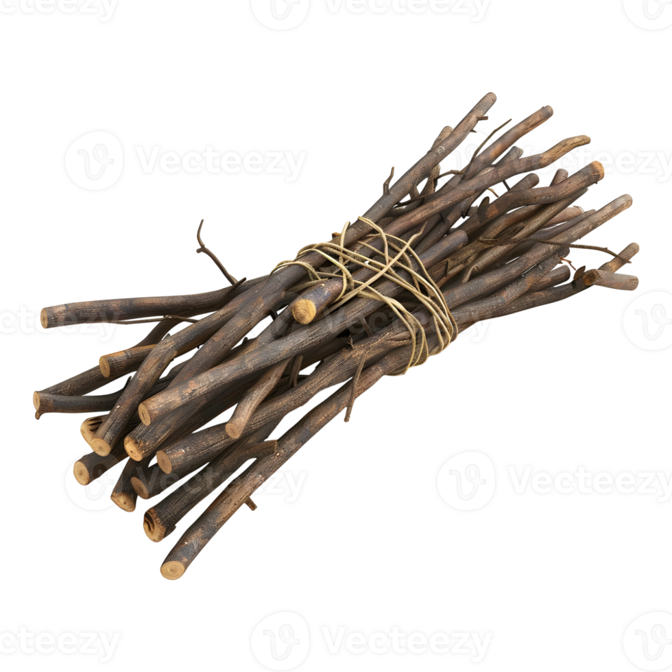 3D Rendering of a Wooden Sticks Stack on Transparent Background png