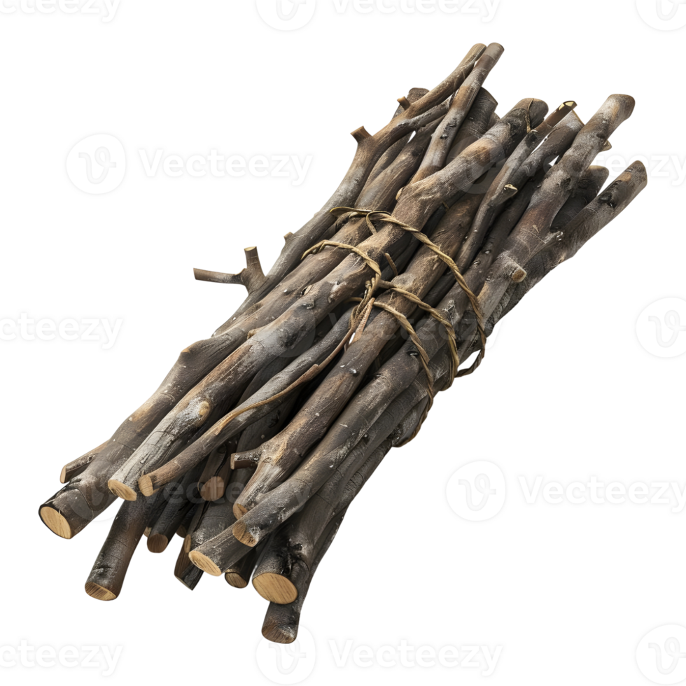 3D Rendering of a Wooden Sticks Stack on Transparent Background png