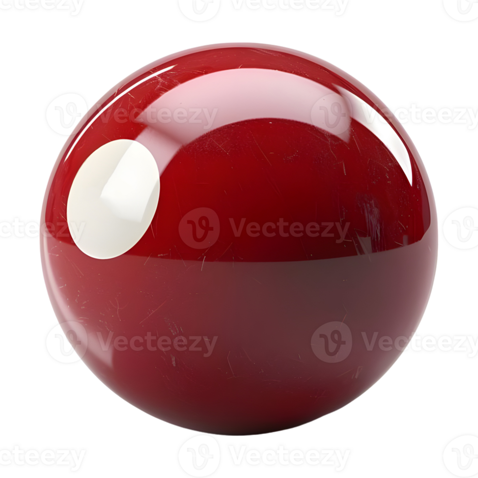 3D Rendering of a Snooker Ball Transparent Background png