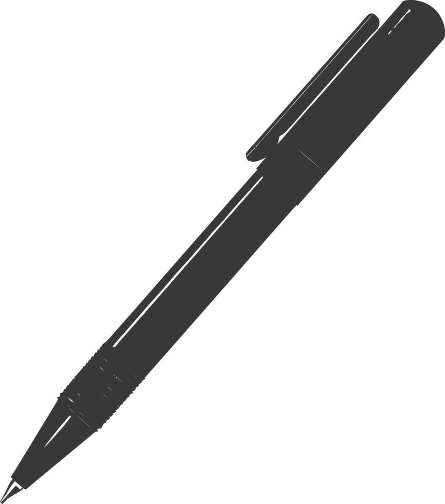 Silhouette pen personal stationery black color only vector