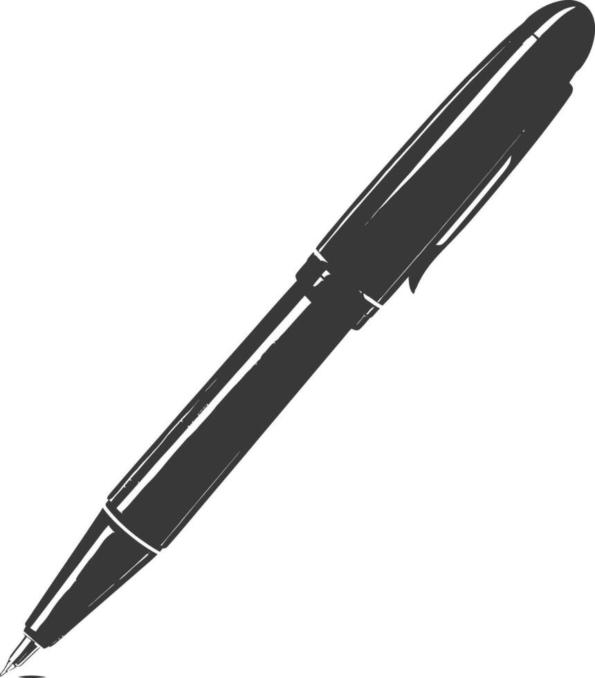 Silhouette pen personal stationery black color only vector