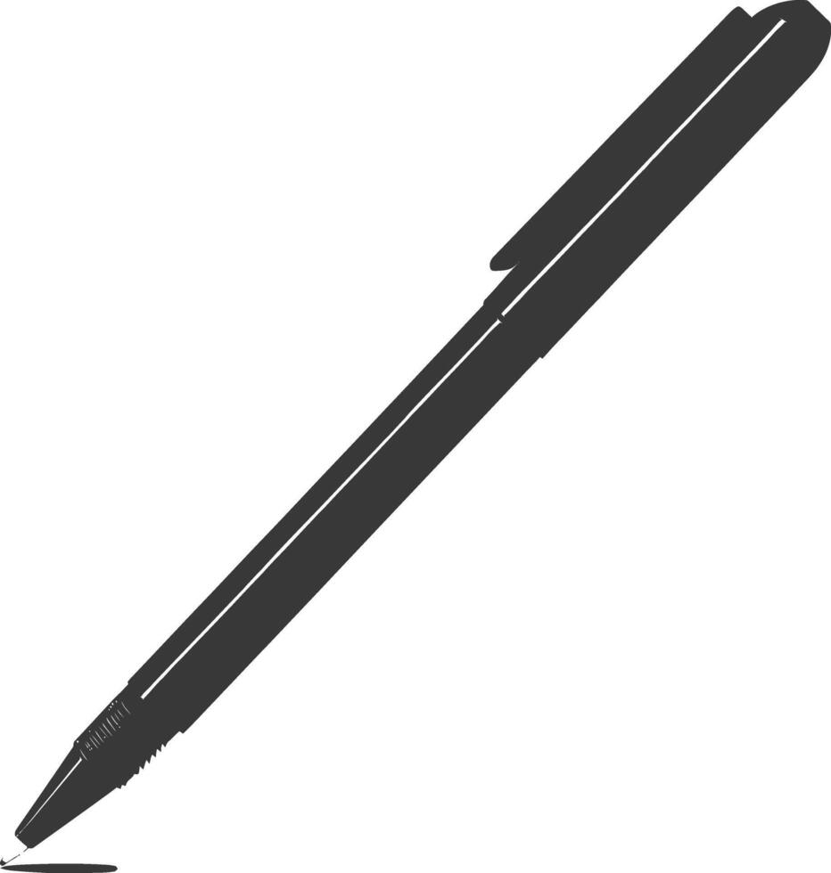 Silhouette pen personal stationery black color only vector