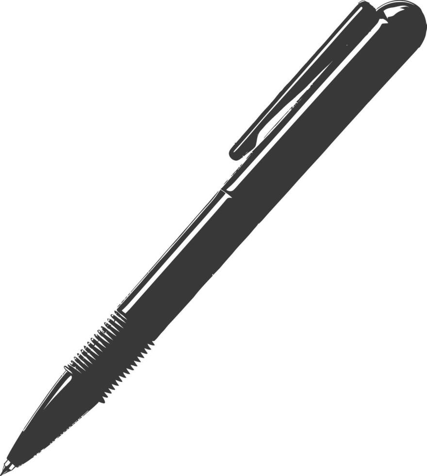 Silhouette pen personal stationery black color only vector