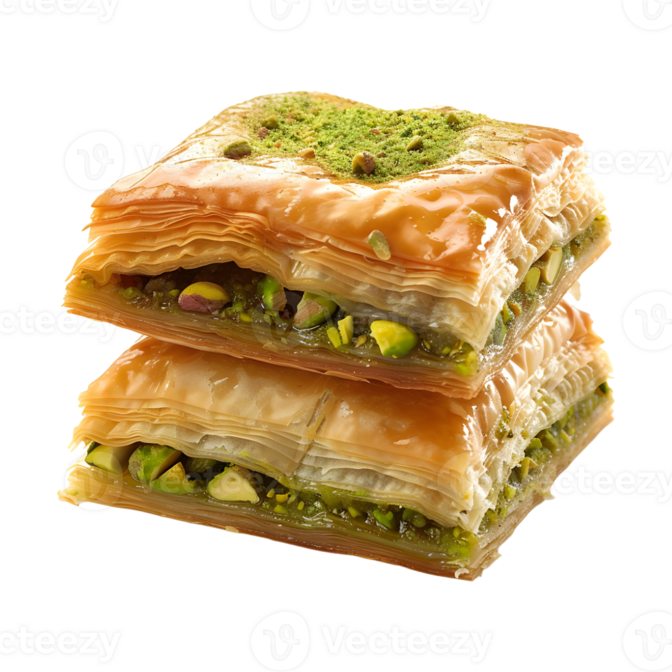 3D Rendering of a Turkish Ramadan Dessert Baklava Transparent Background png