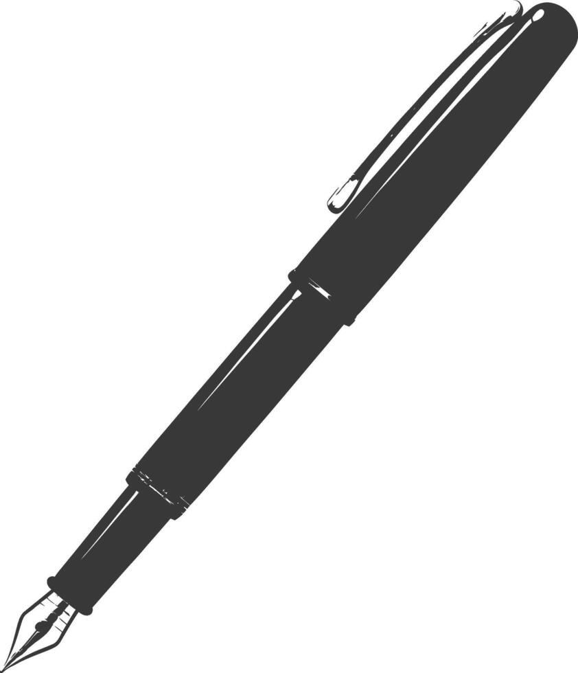 Silhouette pen personal stationery black color only vector