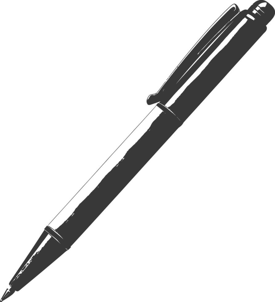 Silhouette pen personal stationery black color only vector