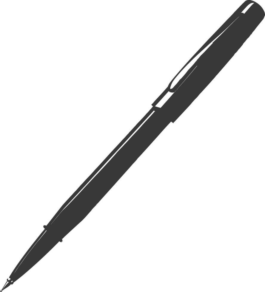 Silhouette pen personal stationery black color only vector