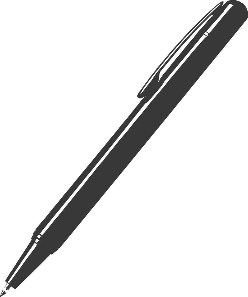 Silhouette pen personal stationery black color only vector