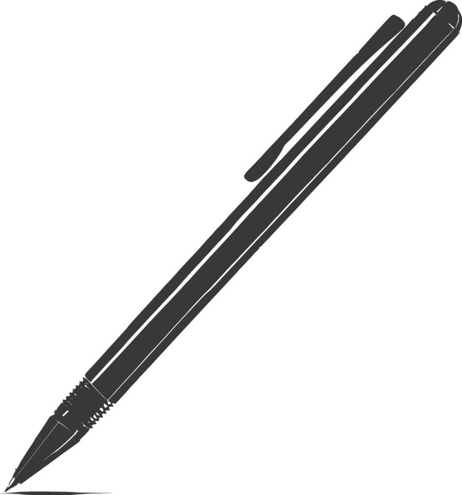 Silhouette pen personal stationery black color only vector