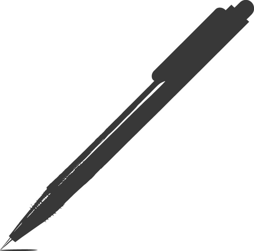 Silhouette pen personal stationery black color only vector