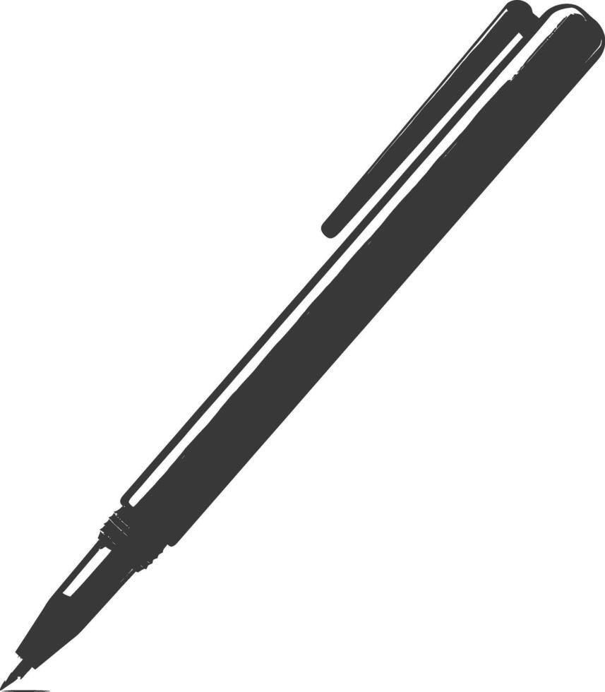 Silhouette pen personal stationery black color only vector