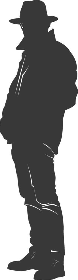 Silhouette incognito full body black color only vector