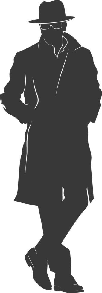 Silhouette incognito full body black color only vector