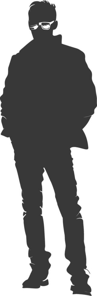 Silhouette incognito full body black color only vector