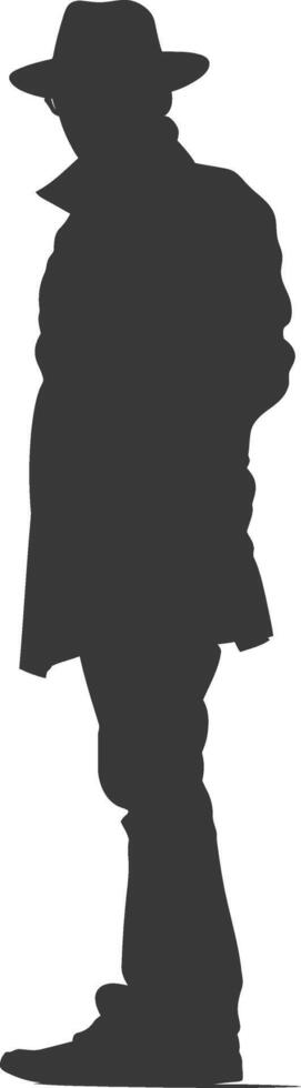 Silhouette incognito full body black color only vector