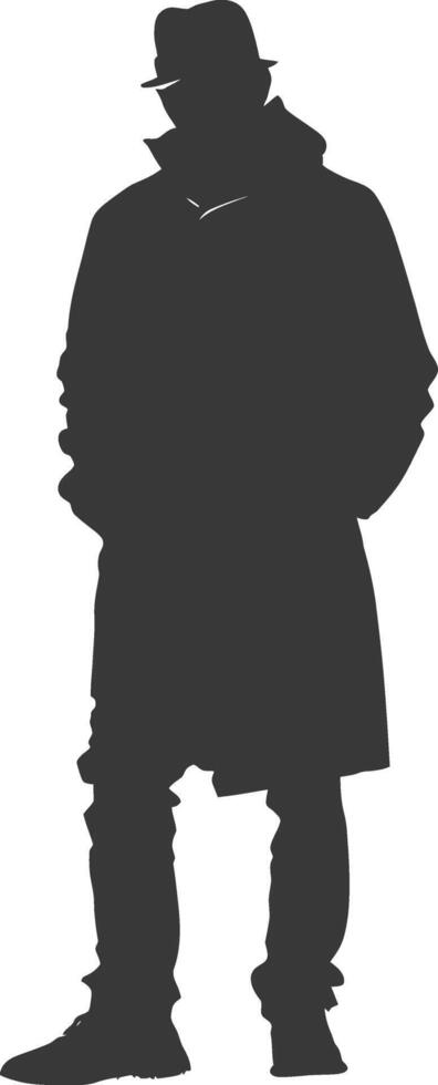 Silhouette incognito full body black color only vector