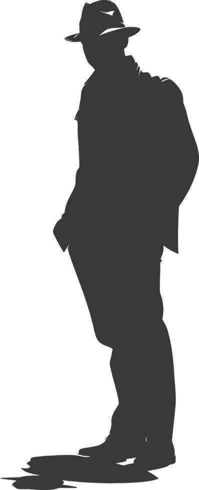 Silhouette incognito full body black color only vector