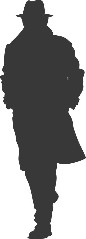 Silhouette incognito full body black color only vector