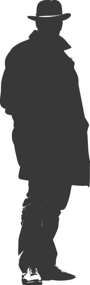 Silhouette incognito full body black color only vector