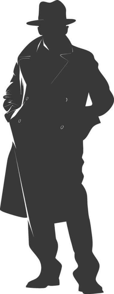 Silhouette incognito full body black color only vector