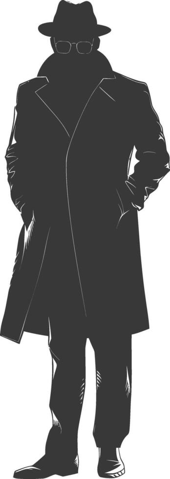 Silhouette incognito full body black color only vector