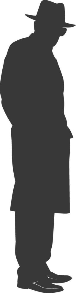 Silhouette incognito full body black color only vector