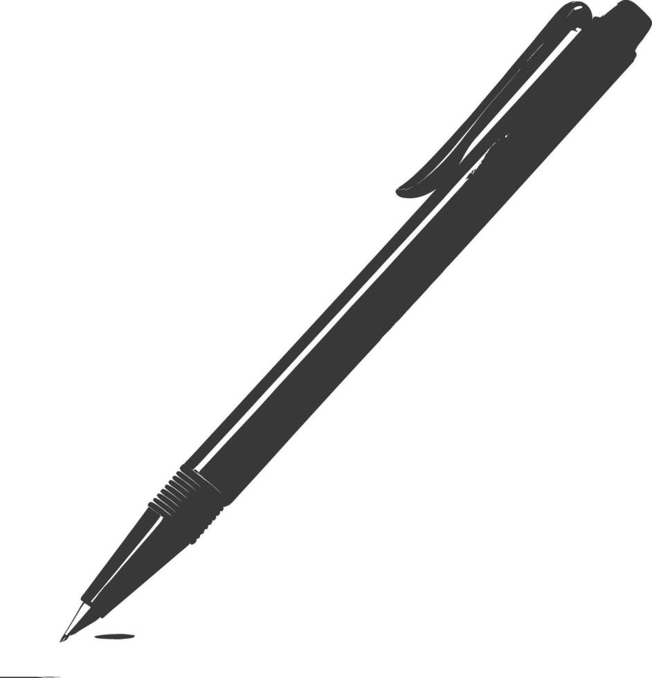 Silhouette pen personal stationery black color only vector
