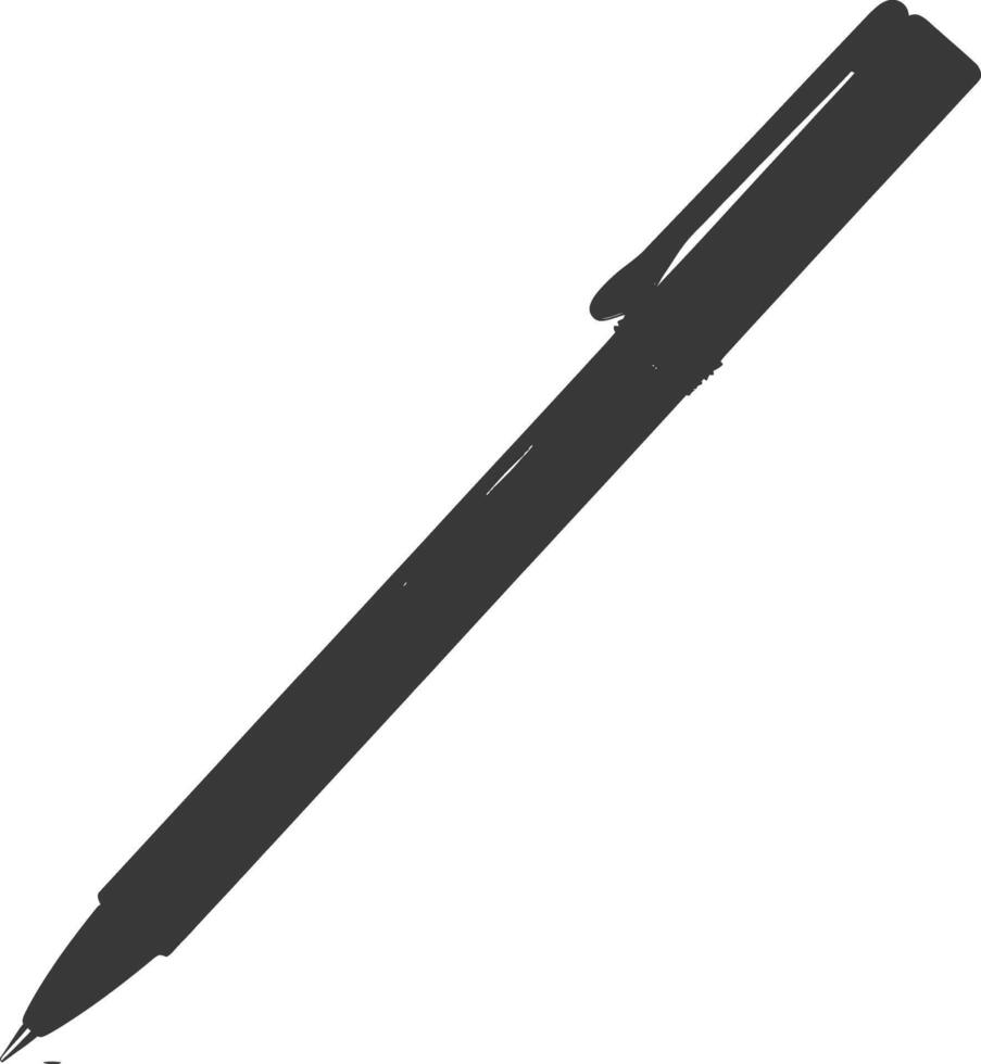 Silhouette pen personal stationery black color only vector
