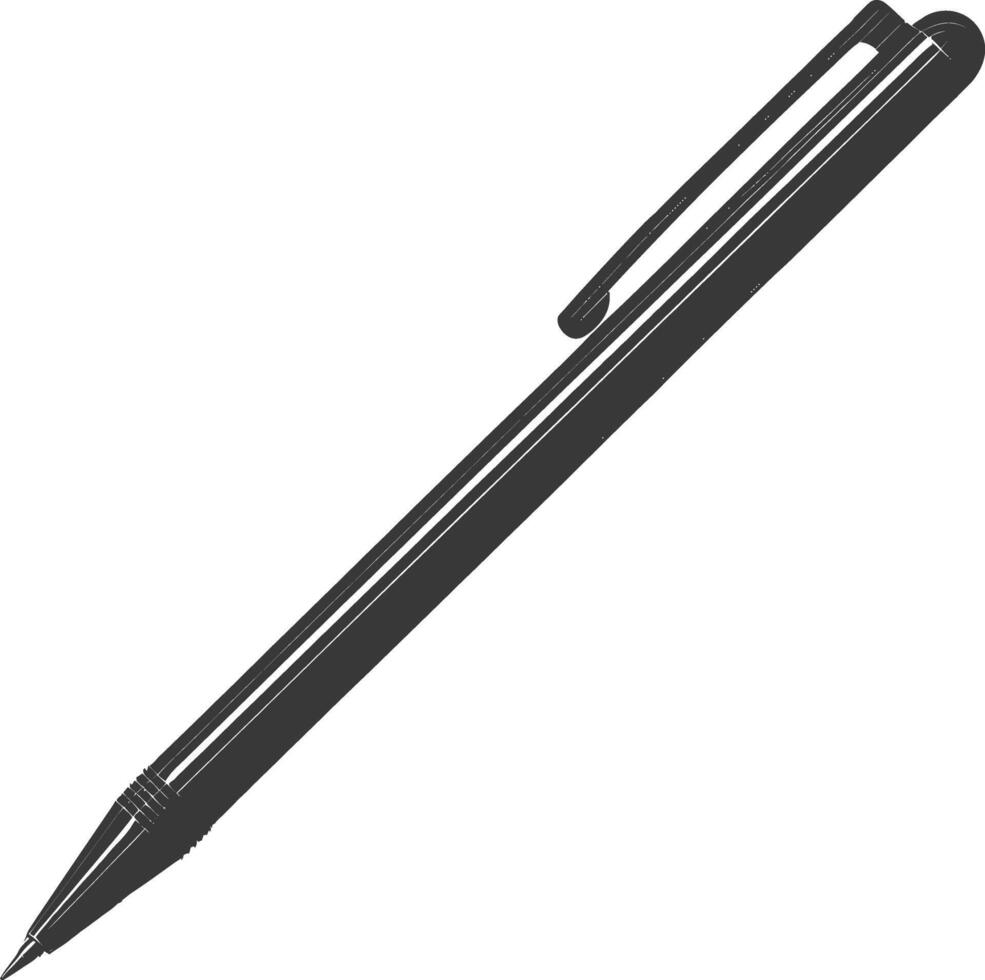 Silhouette pen personal stationery black color only vector