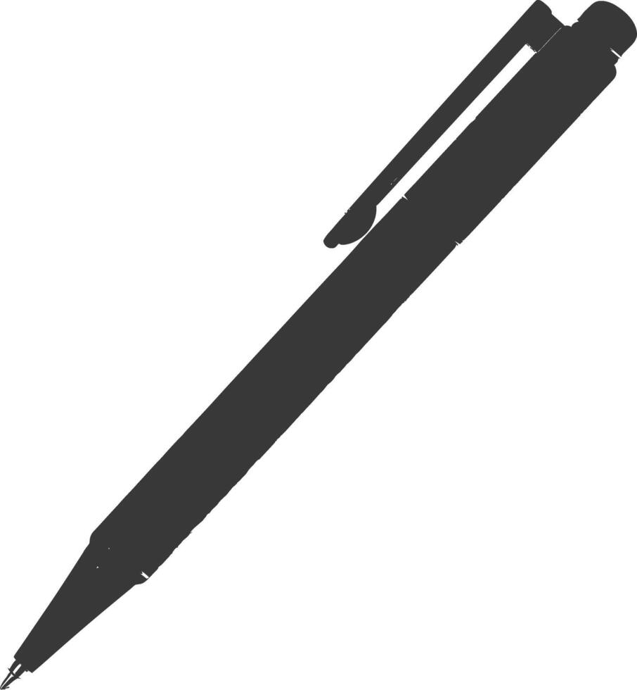 Silhouette pen personal stationery black color only vector