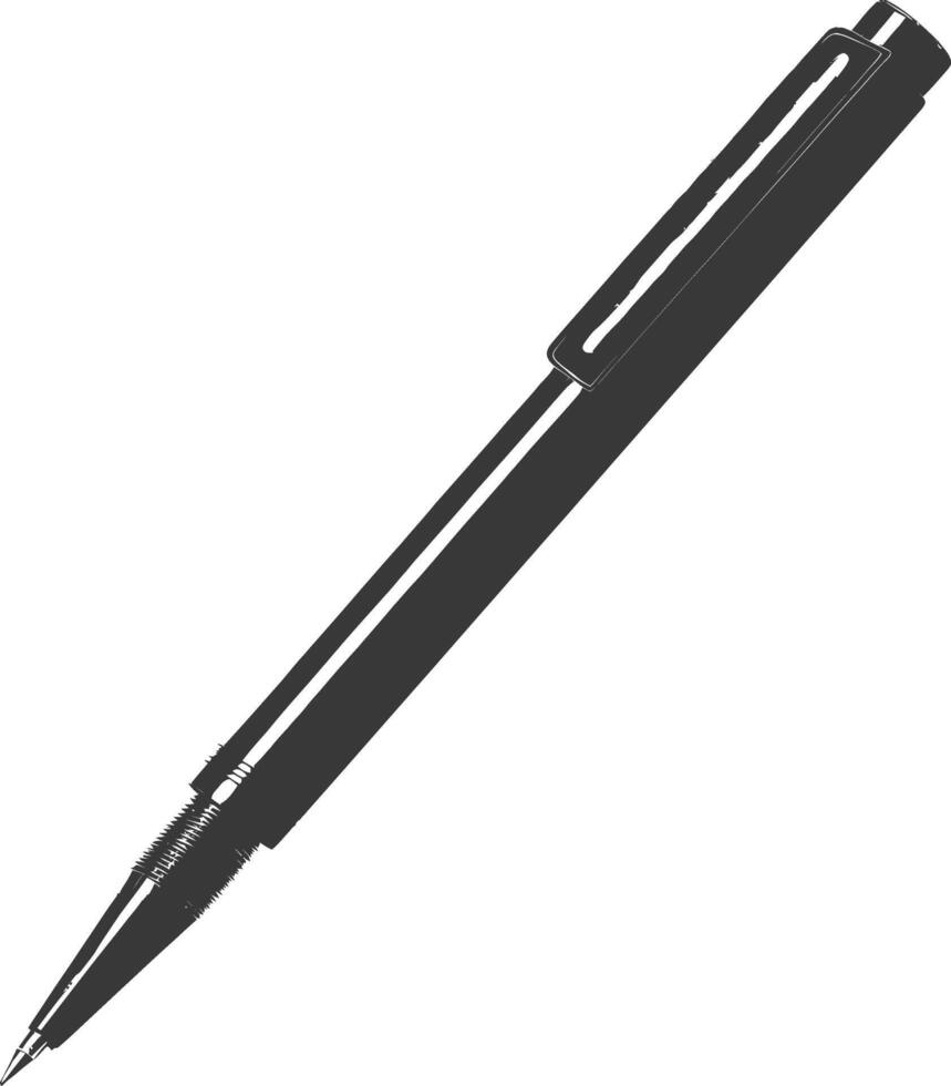 Silhouette pen personal stationery black color only vector