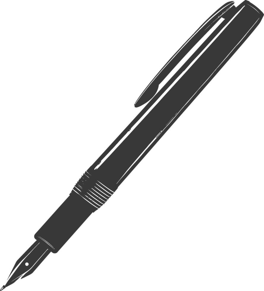 Silhouette pen personal stationery black color only vector