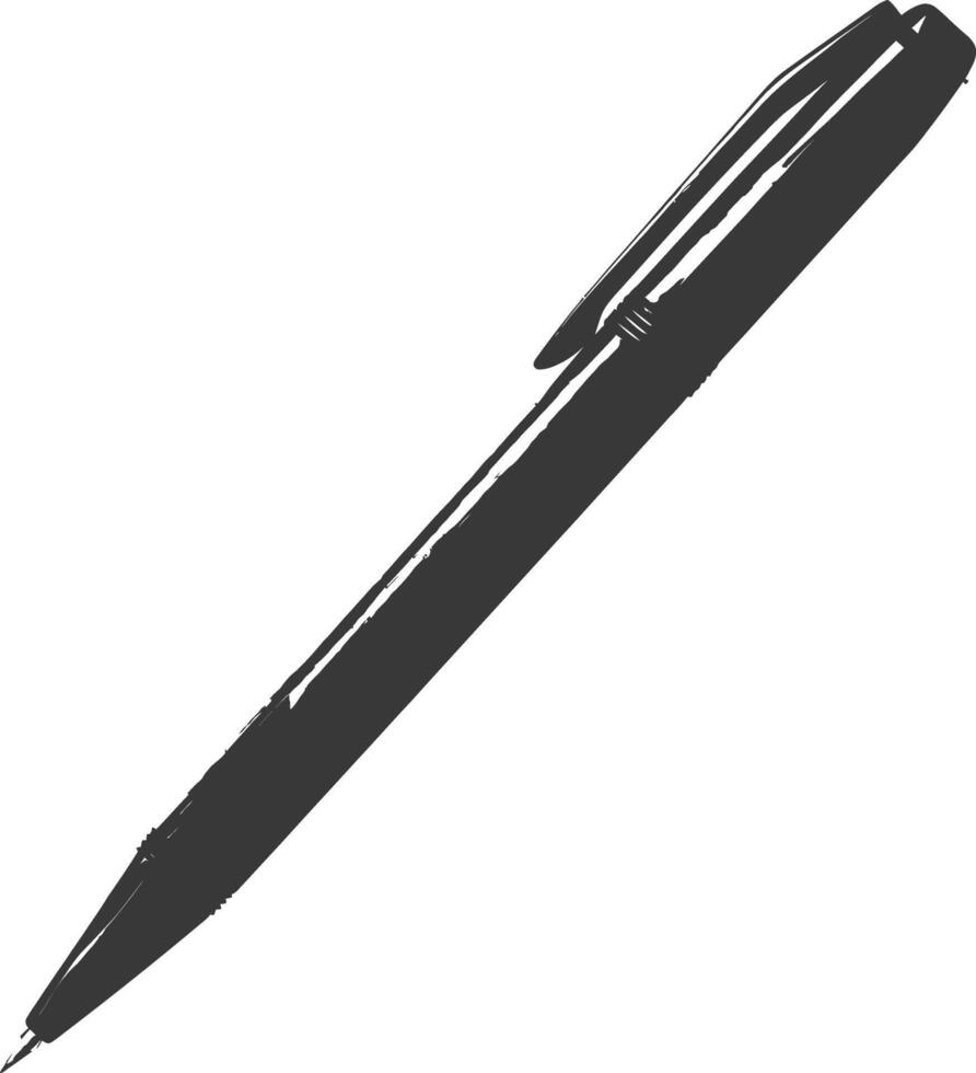 Silhouette pen personal stationery black color only vector