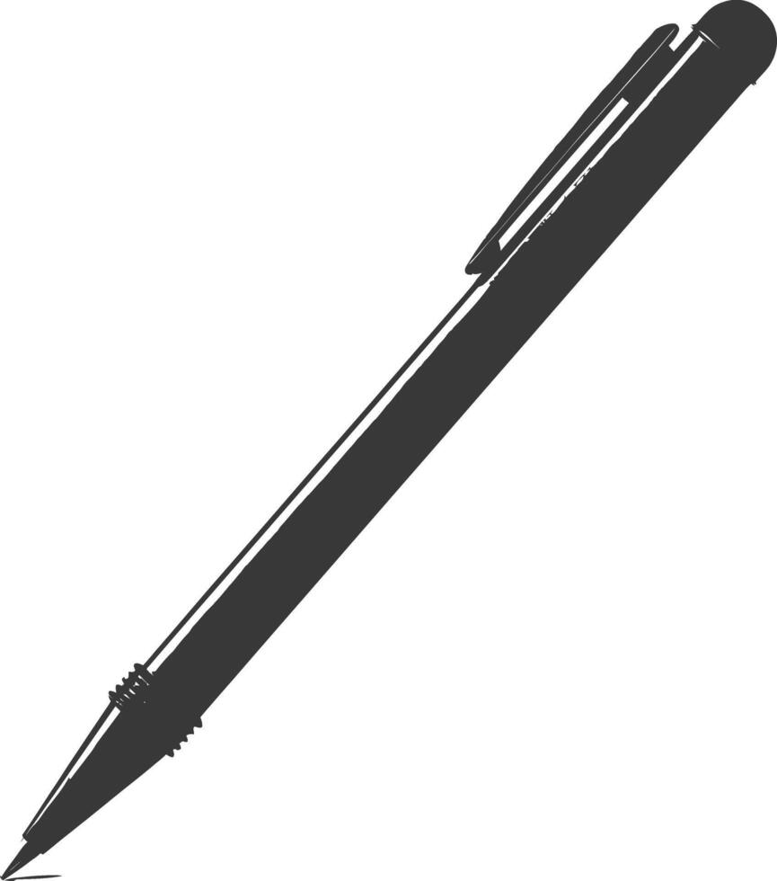 Silhouette pen personal stationery black color only vector