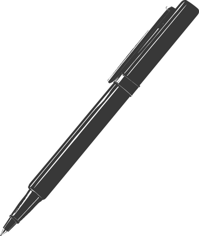 Silhouette pen personal stationery black color only vector