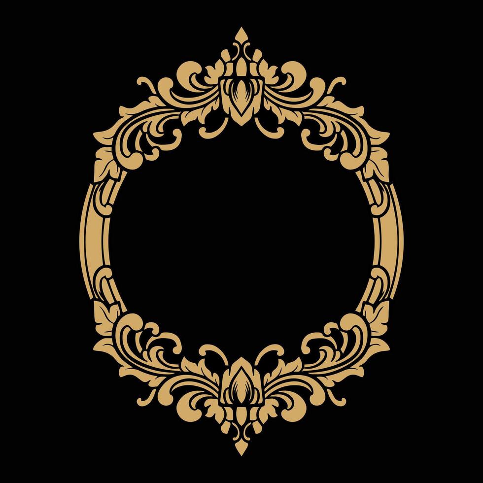 Ornament frame Floral Wedding Decoration vector