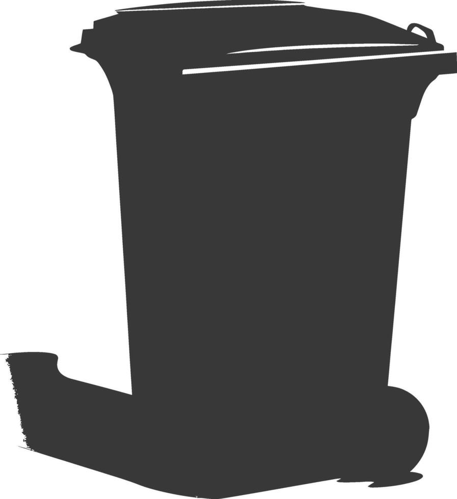 Silhouette rubbish bin or trash bin black color only vector