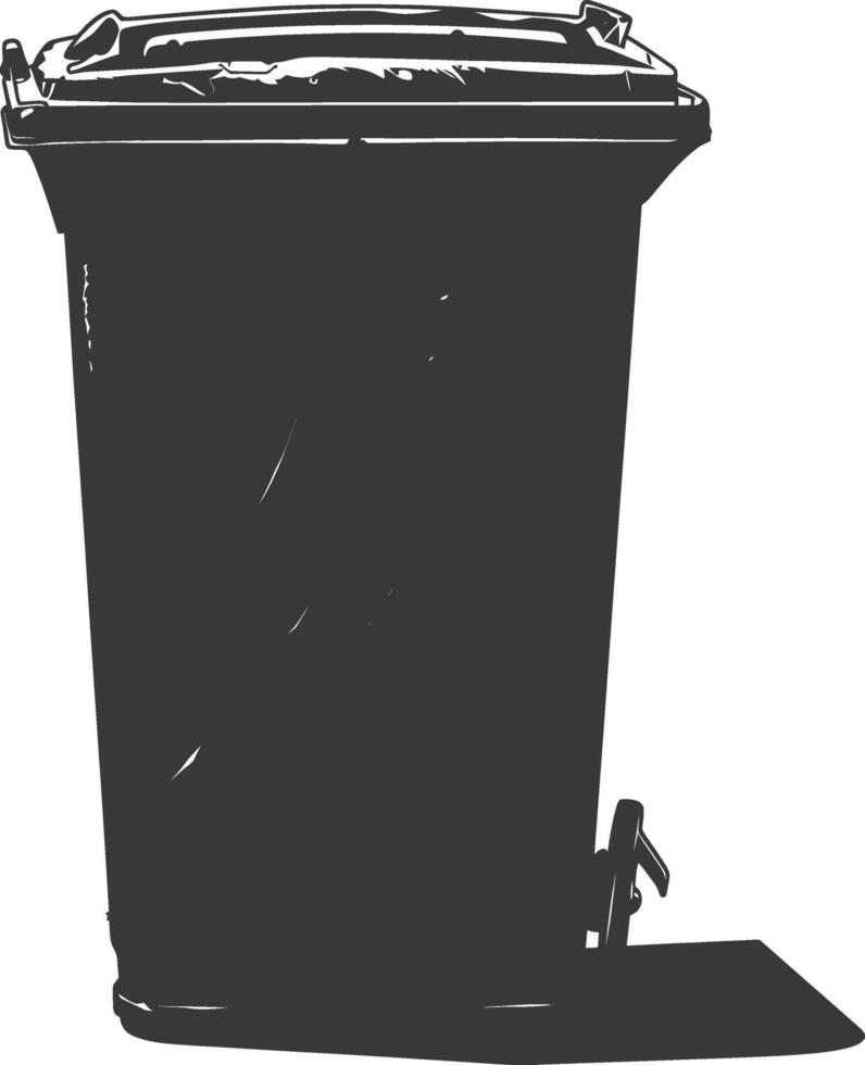 Silhouette rubbish bin or trash bin black color only vector