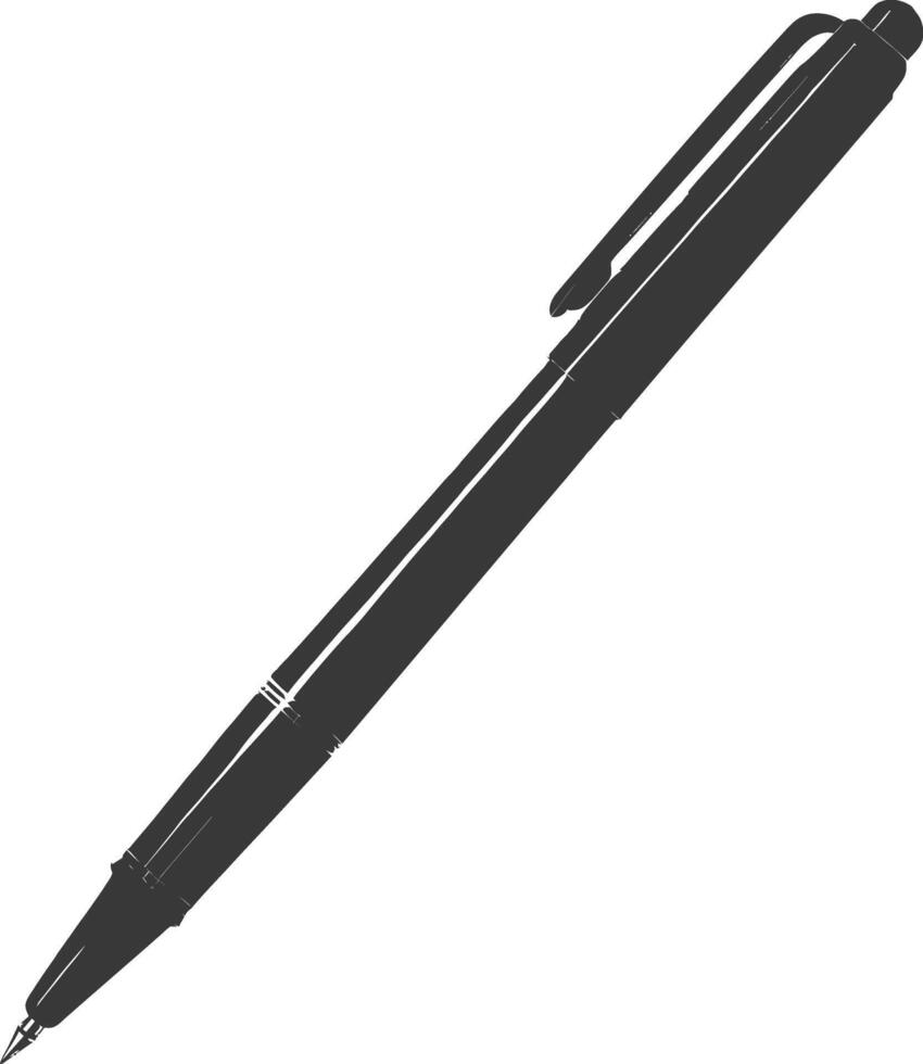 Silhouette pen personal stationery black color only vector