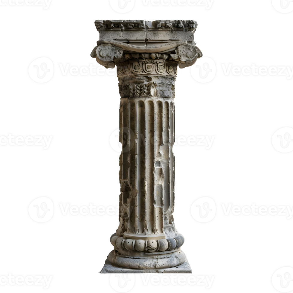 3d le rendu de une grec pilier sur transparent Contexte png
