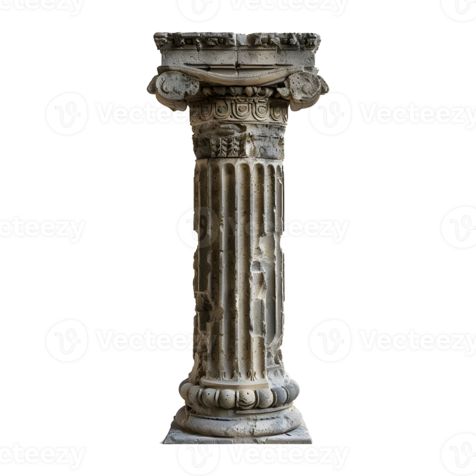 3D Rendering of a Greek Pillar on Transparent Background png